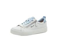 Tamaris Comfort sneaker da donna bassi con cerniera per il tempo libero, Bianco (White/Blue), 37 EU