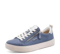 Tamaris Comfort sneaker da donna bassi con cerniera per il tempo libero, Blu (Denim Nubuc), 42 EU