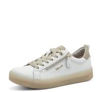 Tamaris Comfort Damen Sneaker Flach mit Reißverschluss Freizeit, Scarpe da Ginnastica Donna, Bianco/Beige, 39 EU