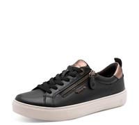 Tamaris Comfort Damen Sneaker Flach mit Reißverschluss Freizeit, Scarpe da Ginnastica Donna, Nero, 39 EU
