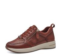 Tamaris Comfort sneaker da donna bassi in pelle con cerniera, Marrone (Cognac Str.), 37 EU