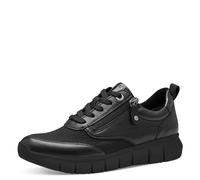 Tamaris Comfort sneaker da donna bassi in pelle con cerniera, Nero (Black), 37 EU