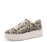 Tamaris Comfort sneaker da donna con plateau con cerniera a taglio basso, Multicolore (Leopard), 36 EU