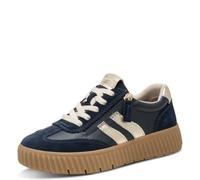 Tamaris Comfort - Sneaker da Donna Piatte con Chiusura Lampo, per Il Tempo Libero, Blu Navy/Oro 36