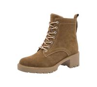 Tamaris Comfort stivaletti da donna con tacco a blocco con lacci, Beige (Cappuccino), 37 EU