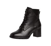 Tamaris Comfort stivaletti da donna con tacco in pelle con lacci e cerniera calzata comfort, Nero (Black), 36 EU