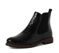Tamaris Damen Chelsea 1-25056-41, Stivali Donna, Pelle Nera Coccodrillo, 41 EU