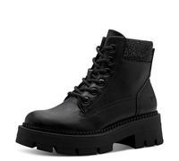 Tamaris Damen Lace Boot Flat 1-25921-45, Stivaletto Donna, Black Glam, 37 EU