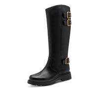 Tamaris Damen Long Boot Flat 1-25623-45, Stivali ad Altezza Ginocchio Donna, Nero, 41 EU