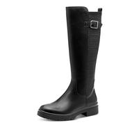 Tamaris Damen Long Boot Flat 1-25625-45, Stivali ad Altezza Ginocchio Donna, Nero, 42 EU