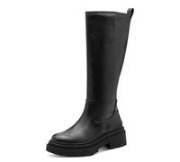 Tamaris Damen Long Boot Flat 1-25626-45, Stivali ad Altezza Ginocchio Donna, Nero, 36 EU