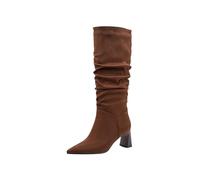 Tamaris Damen Long Boot Heel 1-25507-45, Stivali ad Altezza Ginocchio Donna, Noce Moscata, 41 EU