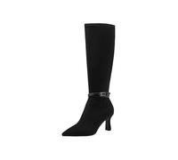 Tamaris Damen Long Boot Heel 1-25516-45, Stivali ad Altezza Ginocchio Donna, Nero, 41 EU