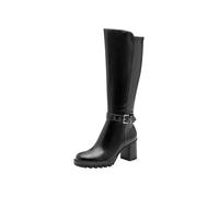 Tamaris Damen Long Boot Heel 1-25536-45, Stivali ad Altezza Ginocchio Donna, Nero Opaco, 40 EU