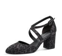Tamaris Damen Pump with Strap 1-24414-41, Scarpe décolleté Donna, Grigio Leopardo, 42 EU