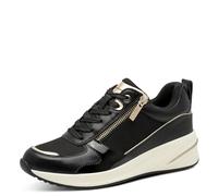 Tamaris Damen Sneaker Low 1-23754-45, Scarpe da Ginnastica Donna, Colore: Nero e Oro, 41 EU