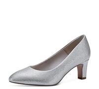 Tamaris Pumps Donna in tessuto, tacco a blocco, vegano, argento glam – Taglia 42 EU