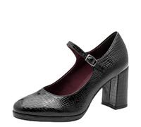 Tamaris Decolleté da Donna con Tacco a Blocco, Nero (Black Croco), 38