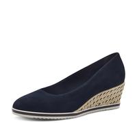 Tamaris Décolleté da donna con zeppa in pelle blu 39 EU