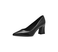 Tamaris Donna Pumps Leder Blockabsatz Bequem, Black Leather, 39 EU