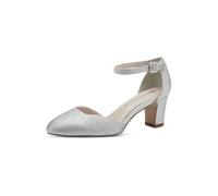 Tamaris Décolleté Donna, tacco a blocco, vegano, Silver Glam, 36 EU