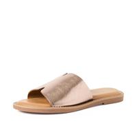 Tamaris Donna pantolette in pelle piatte metallico 40 EU