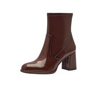 Tamaris Donna Absatzstiefelette Blockabsatz Vegan, Brown Patent, 40 EU