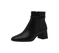 Tamaris Donna Absatzstiefelette Leder Blockabsatz Bequem, Black, 36 EU
