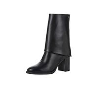 Tamaris Donna Absatzstiefelette Leder Blockabsatz Bequem, Black, 37 EU