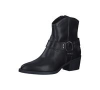 Tamaris Donna Absatzstiefelette Leder Blockabsatz Bequem, Black Leather, 40 EU