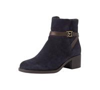 Tamaris Donna Absatzstiefelette Leder Blockabsatz Bequem, Navy Suede, 42 EU