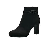 Tamaris Donna Absatzstiefelette Textil Blockabsatz Vegan, Black, 37 EU