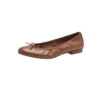 Tamaris Donna Ballerina Leder Bequem, Nut, 39 EU
