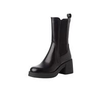 Tamaris Donna Chelsea Leder Blockabsatz Bequem, Black, 36 EU
