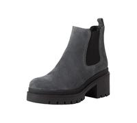 Tamaris Donna Chelsea Leder Blockabsatz Bequem, Grey Suede, 39 EU