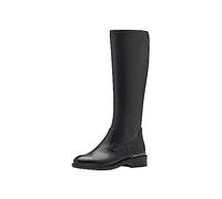 Tamaris Donna Langschaft-Stiefel Blockabsatz Vegan, Black Matt, 36 EU