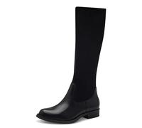 Tamaris Donna Langschaft-Stiefel Textil Blockabsatz Vegan, Black, 37 EU