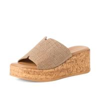 Tamaris Donna pantolette con tacco a zeppa in pelle marrone 38 EU