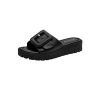 Tamaris Donna pantolette con tacco a zeppa in pelle nero 37 EU