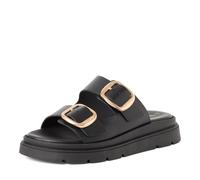 Tamaris Donna pantolette con tacco a zeppa in pelle nero 39 EU