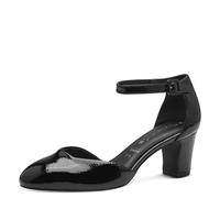 Tamaris Donna Pumps Blockabsatz Vegan, Black Patent, 41 EU