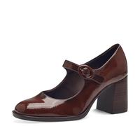 Tamaris Donna Pumps Blockabsatz Vegan, Brown Patent, 38 EU