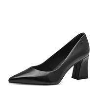 Tamaris Donna Pumps Leder Blockabsatz Bequem, Black Leather, 41 EU