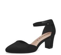 Tamaris Donna Pumps Textil Blockabsatz Vegan, Black, 42 EU