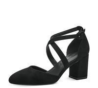 Tamaris Donna Pumps Textil Blockabsatz Vegan, Black, 42 EU
