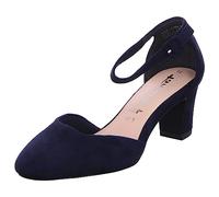Tamaris Donna Pumps Textil Blockabsatz Vegan, Navy, 39 EU