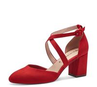 Tamaris Donna Pumps Textil Blockabsatz Vegan, Red, 41 EU