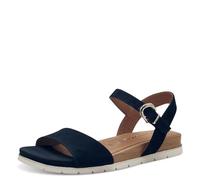 Tamaris Donna Sandal Flat Leder, Navy, 37 EU