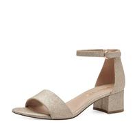 Tamaris Donna Sandal Heel Synthetik, Light Gold Glam, 38 EU