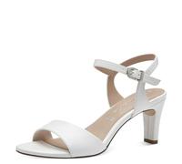 Tamaris Donna Sandal Heel Synthetik, White Matt, 39 EU
